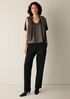 Silk Twill Curved V-Neck Tank