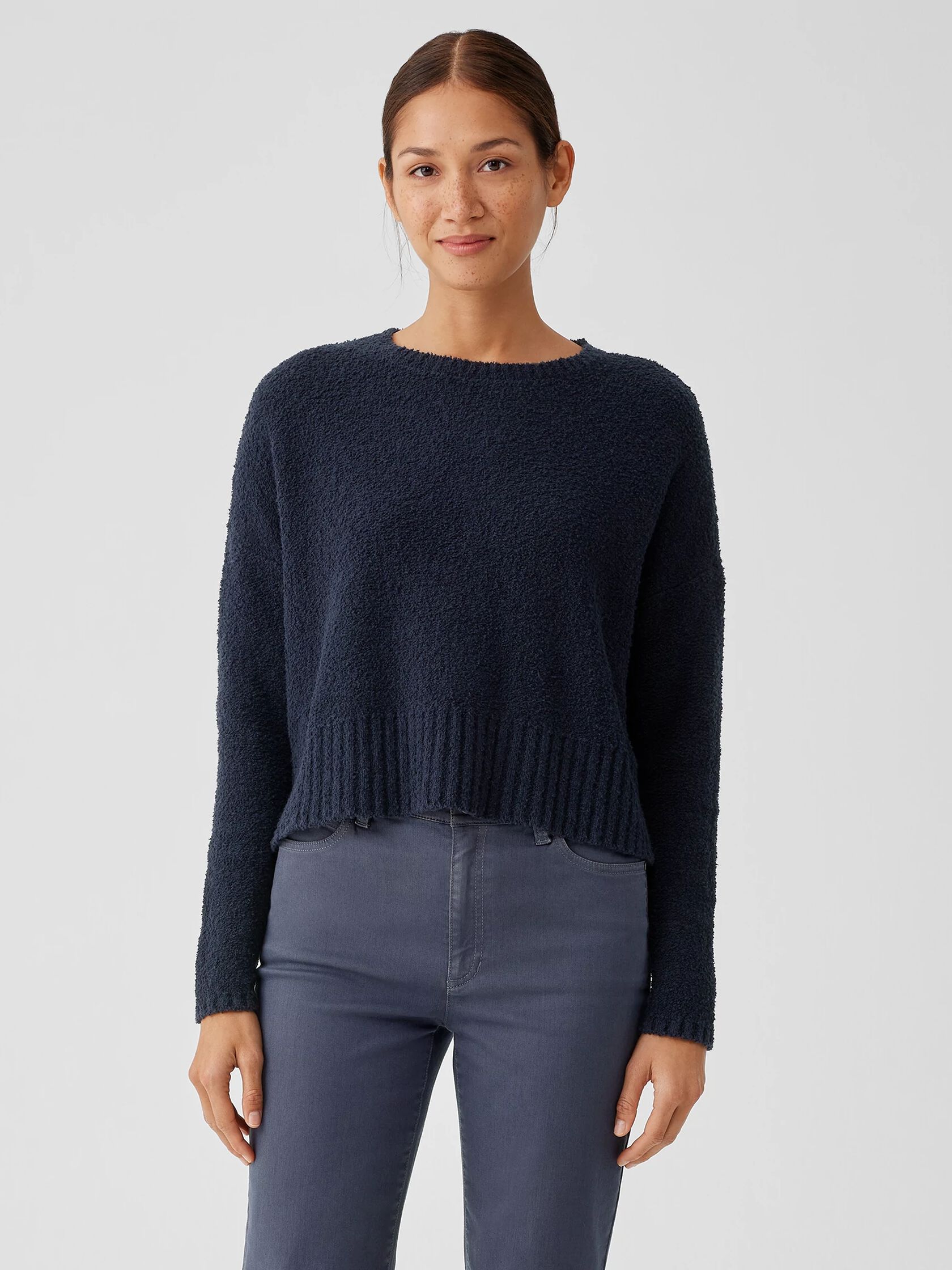 Cotton Fluff Crew Neck Top