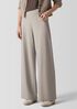 Felted Wool Jersey Wide-Leg Long Pant in Regenerative Wool