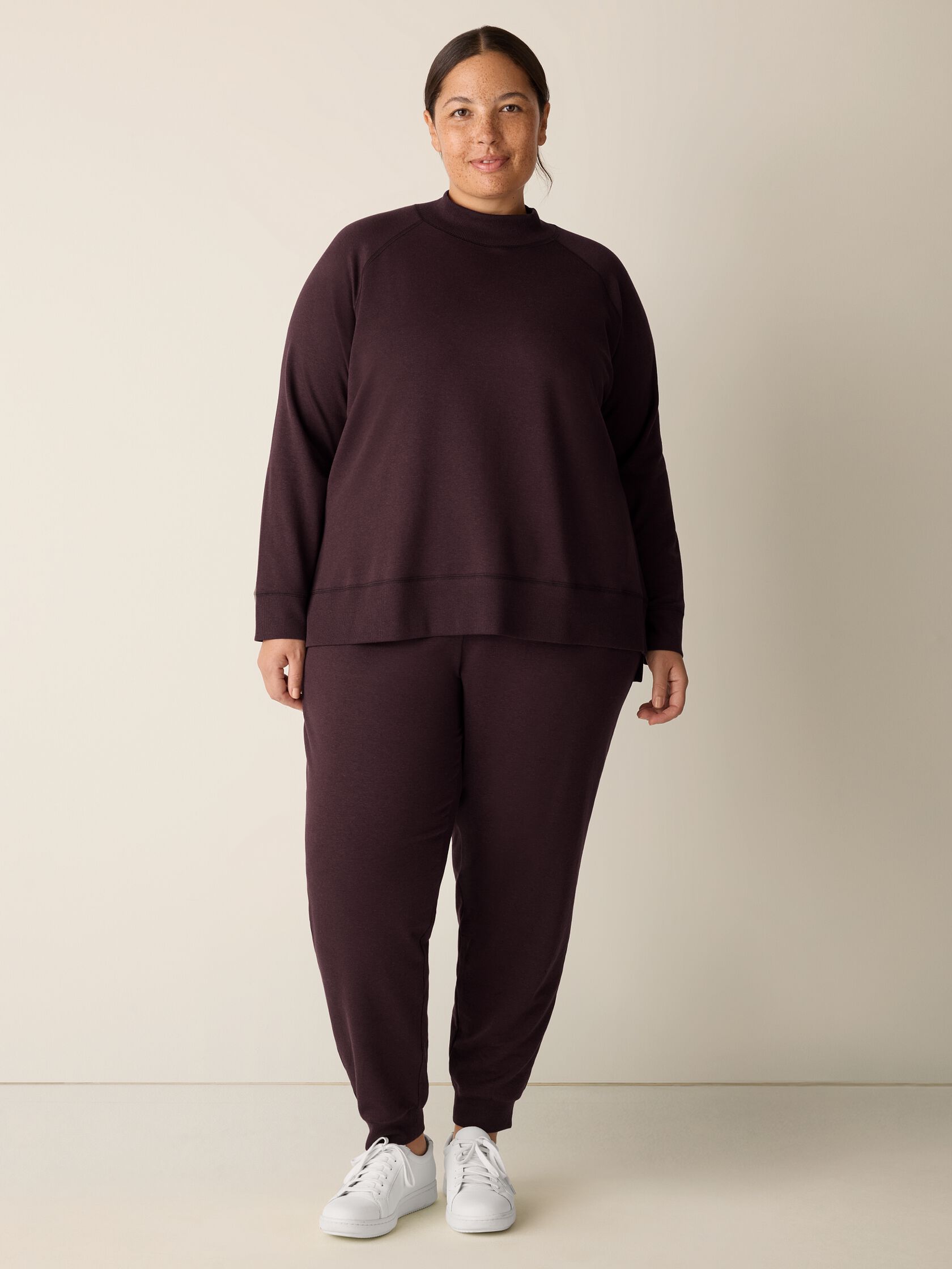 Cozy Brushed Terry Hug Mock Neck Top