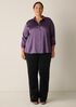 Stretch Silk Charmeuse Classic Collar Shirt