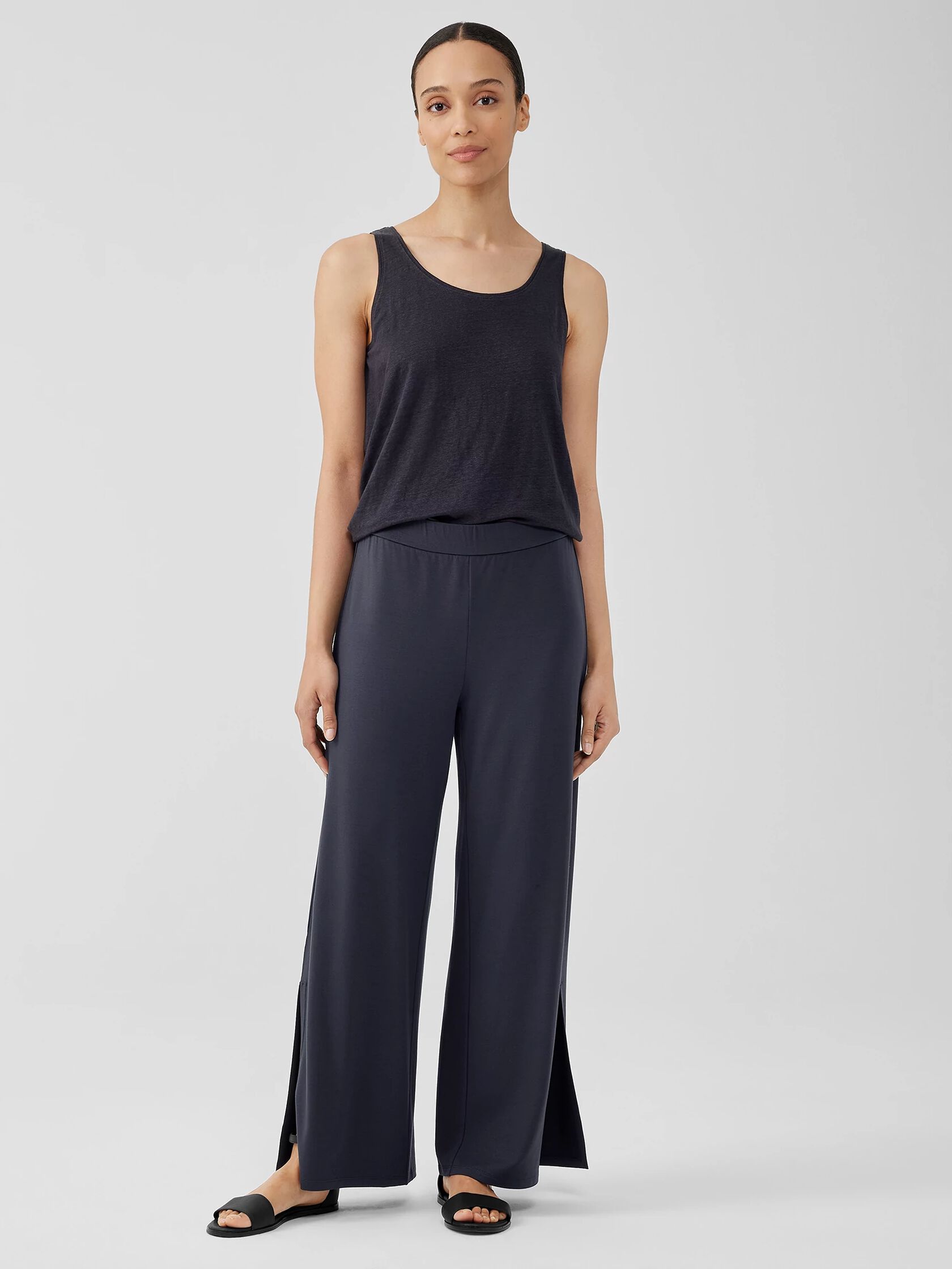 Stretch Jersey Knit Pant with Slits