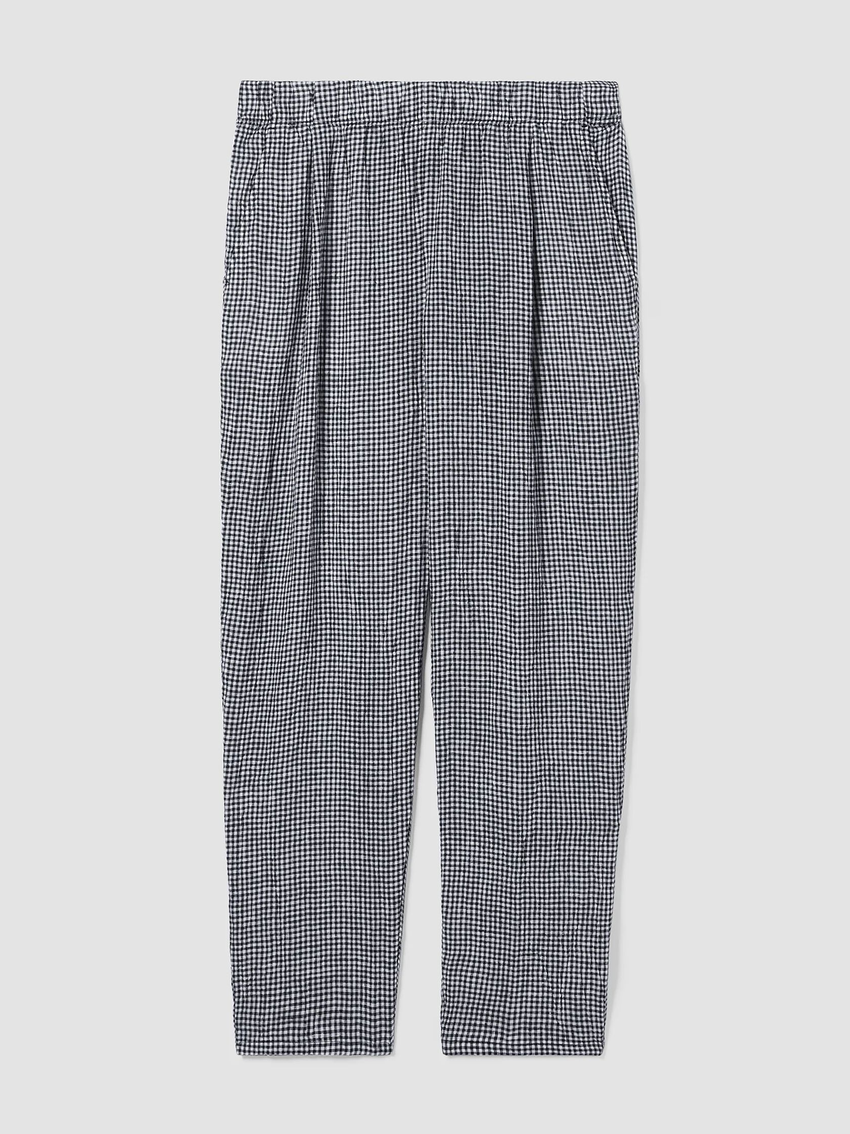 Puckered Organic Linen Tapered Pant