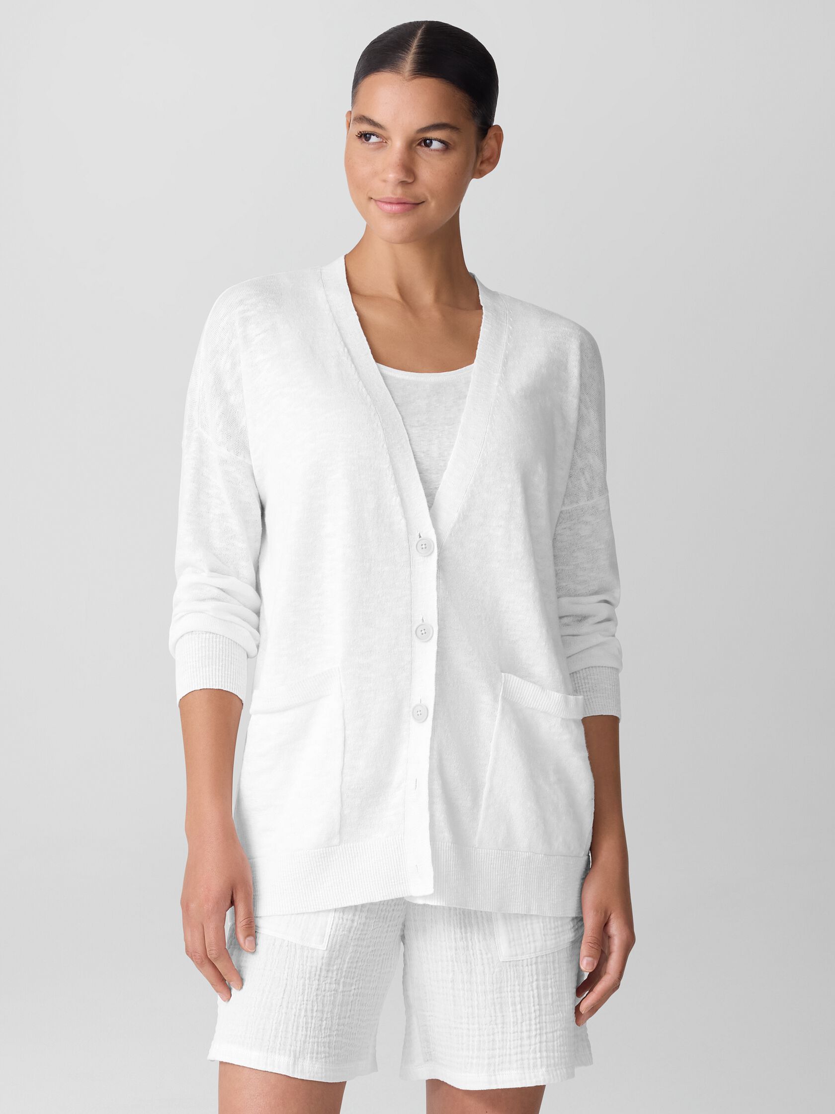 Organic Linen Cotton Slub Cardigan