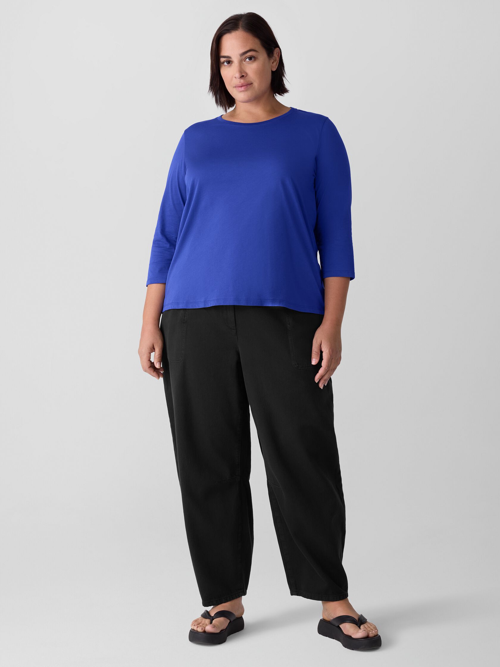Organic Pima Cotton Jersey 3/4-Sleeve Tee