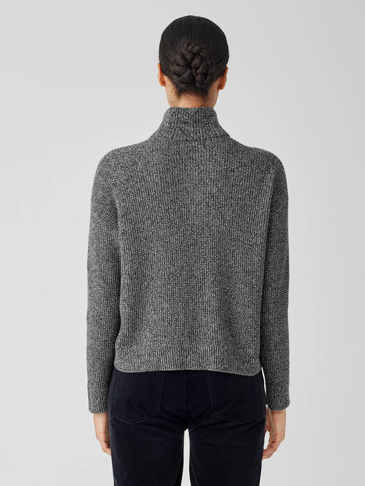 Peruvian Organic Cotton High Collar Cardigan