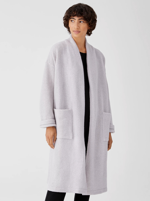 Boucle Wool Knit Long Coat