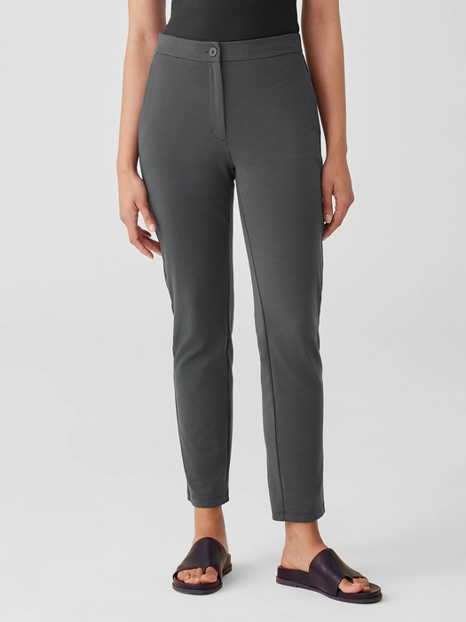 Cotton Blend Ponte Slim Pant