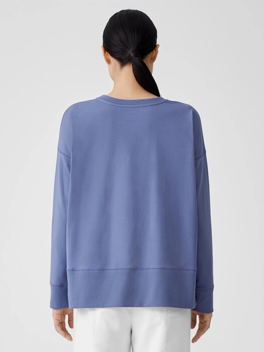 Traceable Cotton Jersey Crew Neck Top