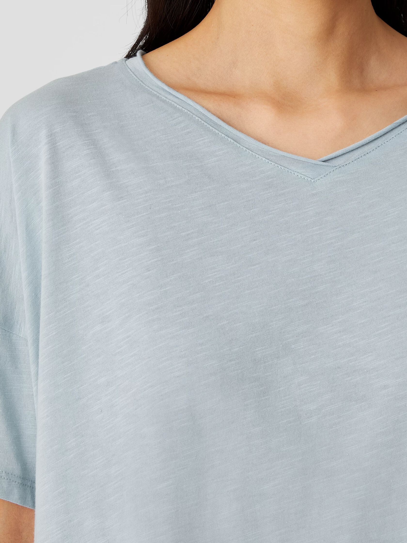 Slubby Organic Cotton V-Neck Sleep Tee