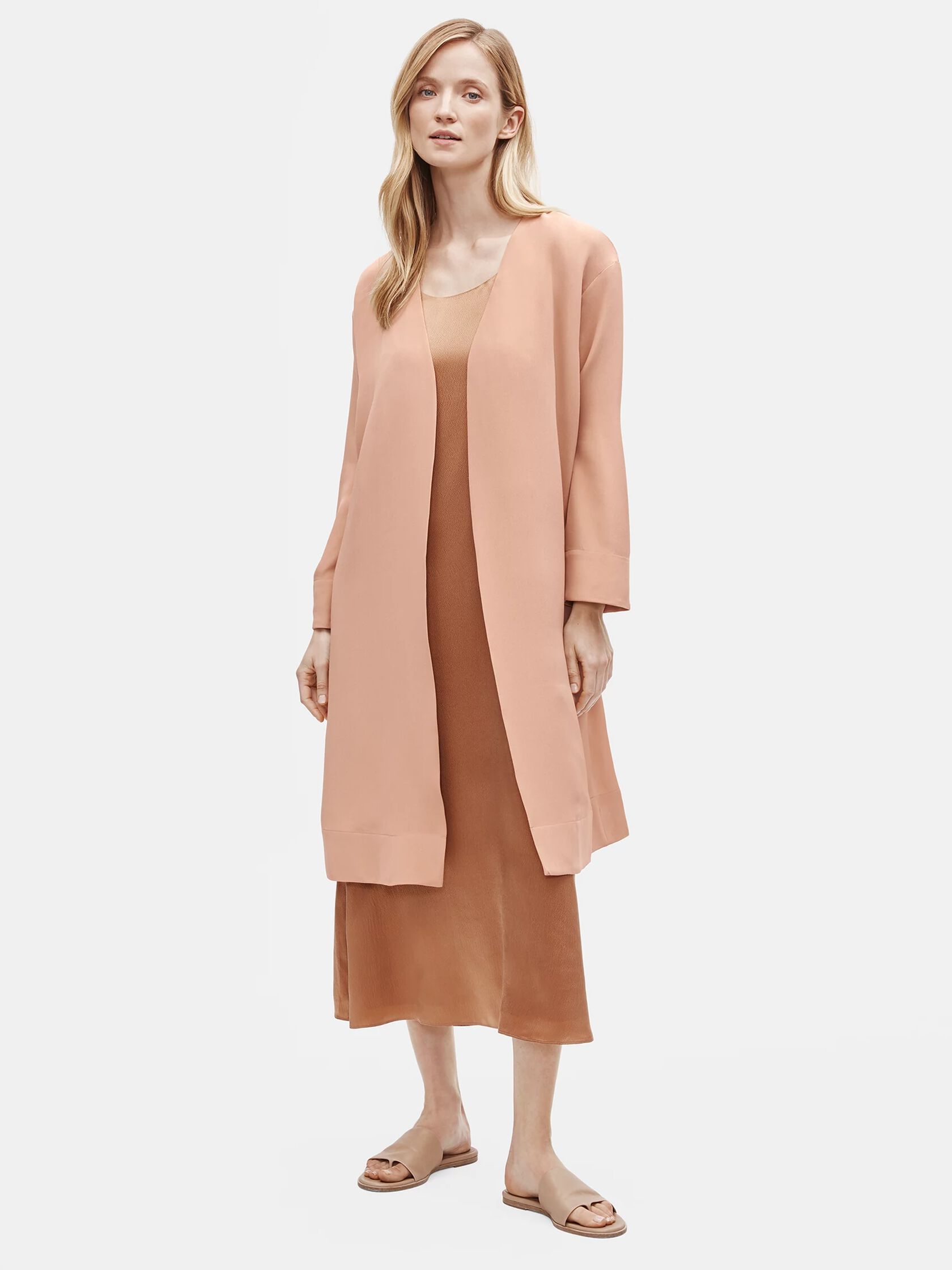 Limited Edition Silk Double Crepe Belted Coat