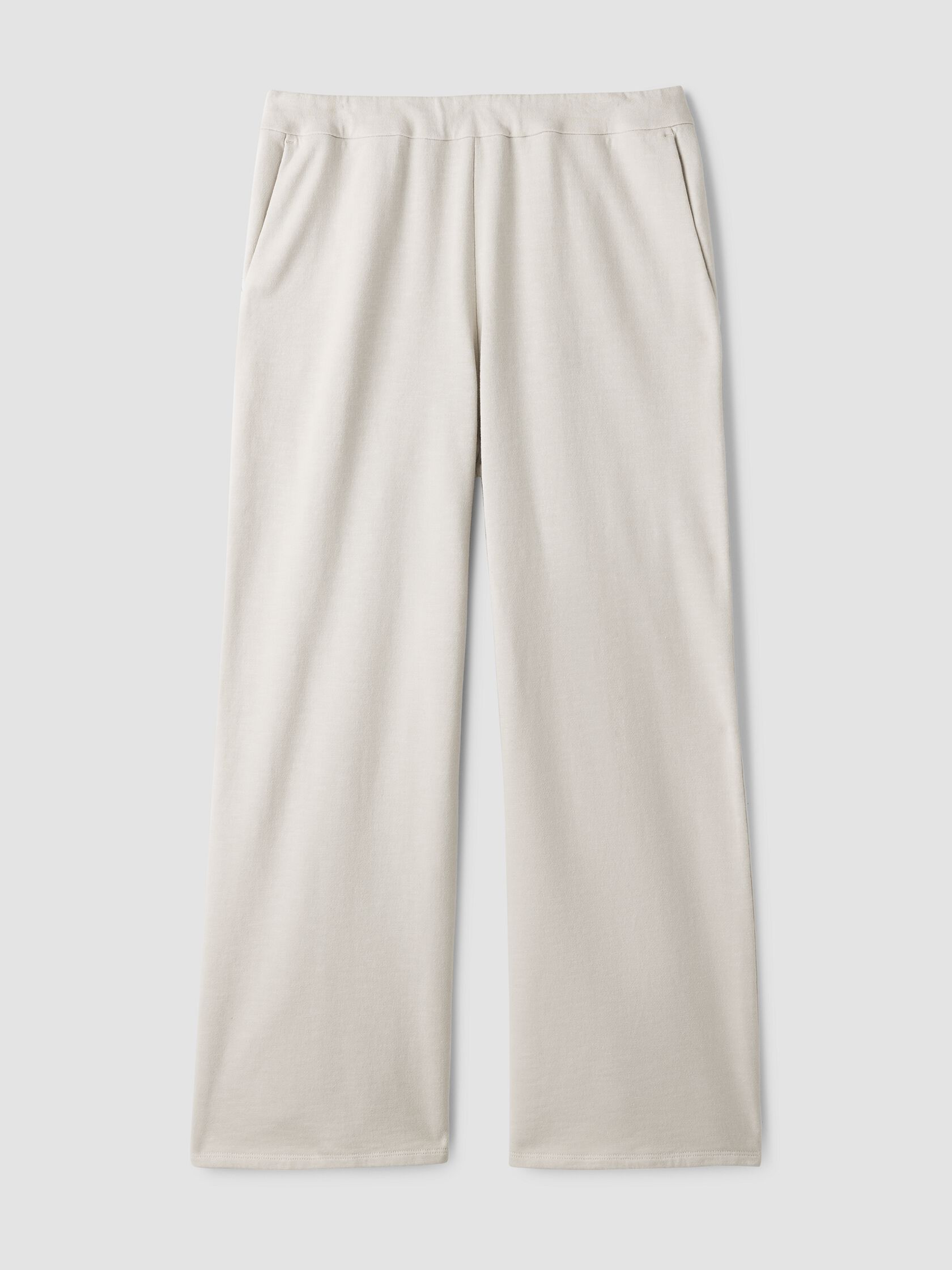 Garment-Dyed Organic Cotton Terry Wide-Leg Pant