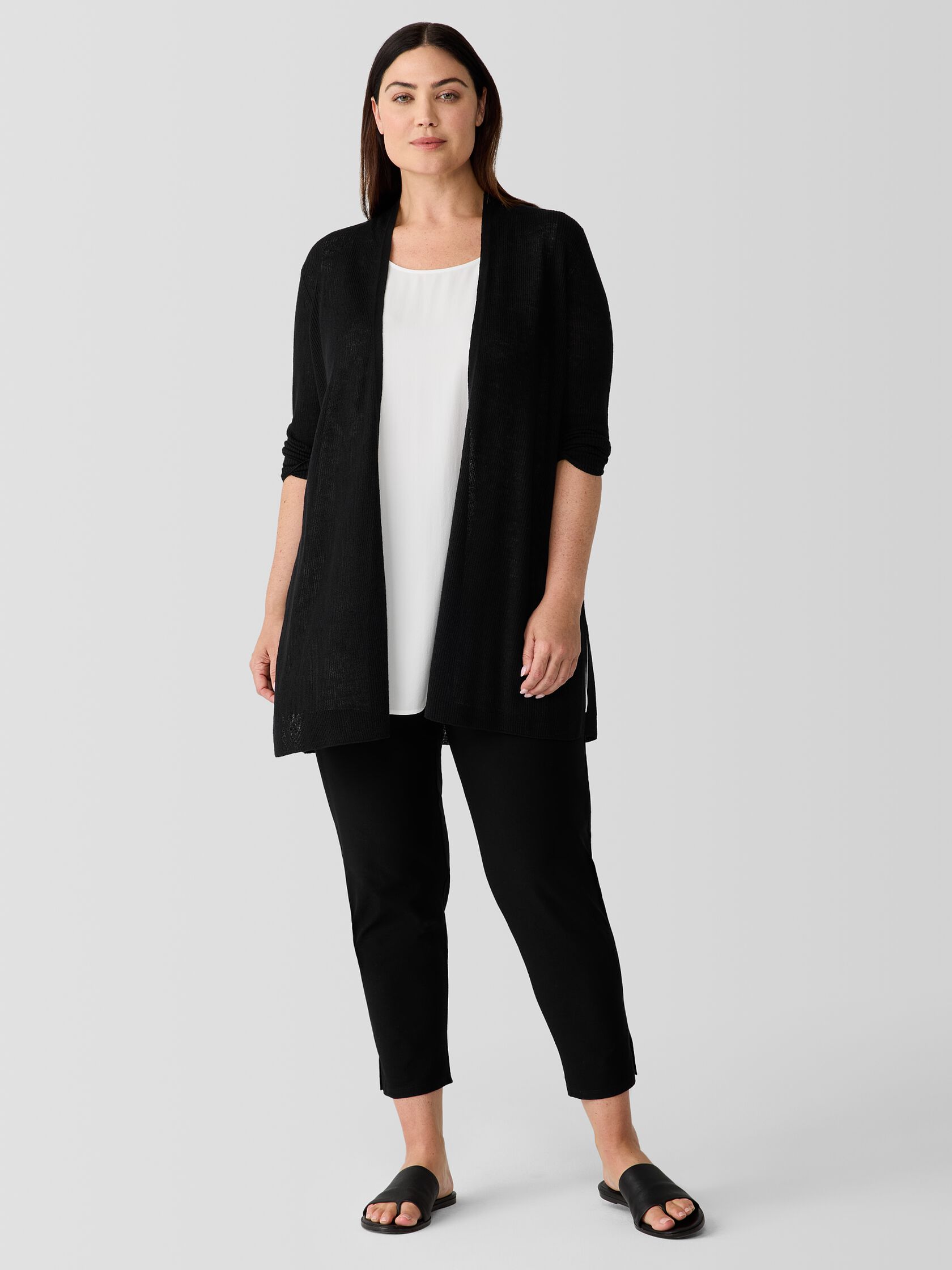 Washable Stretch Crepe Pant with Slits