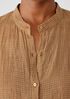 Puckered Organic Linen Long Shirtdress