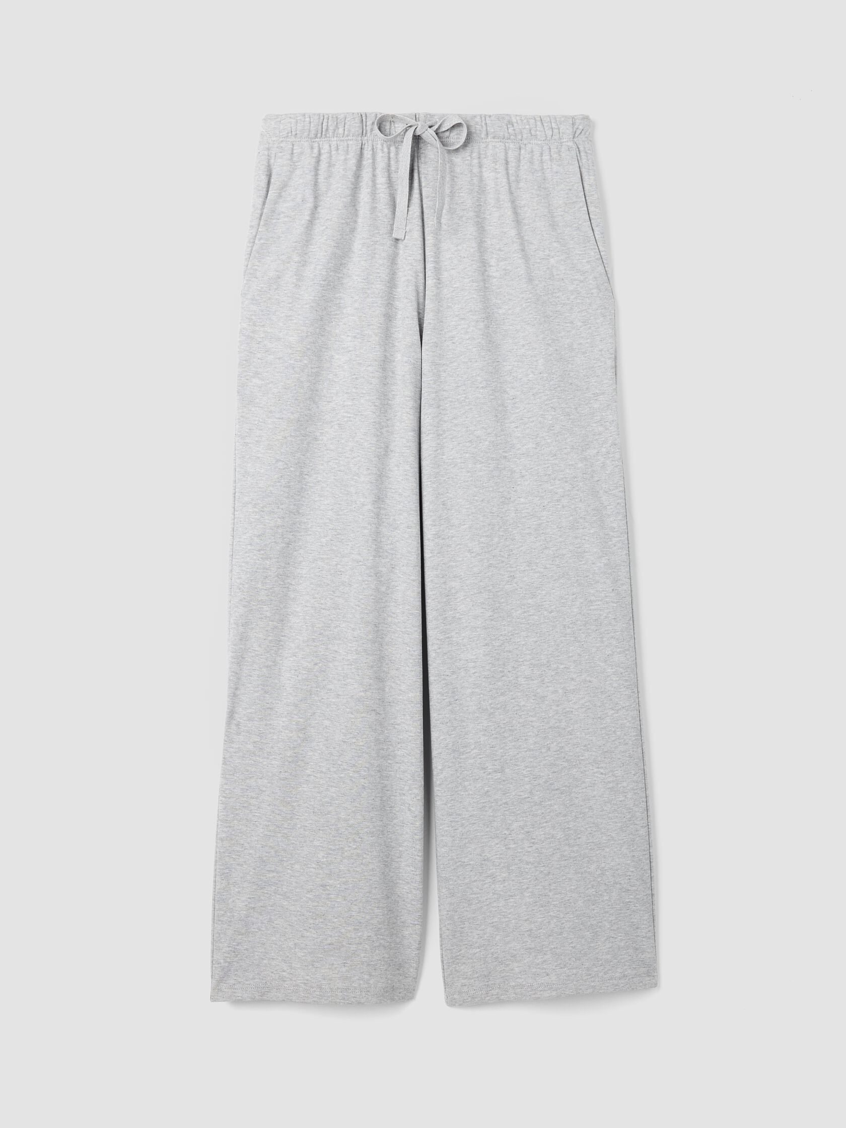 Mélange Organic Cotton Interlock Wide-Leg Sleep Pant