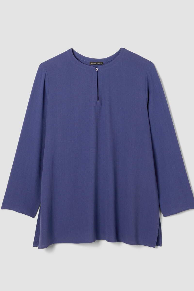 Silk Georgette Crepe Keyhole Top Silk Georgette Crepe Keyhole Top
