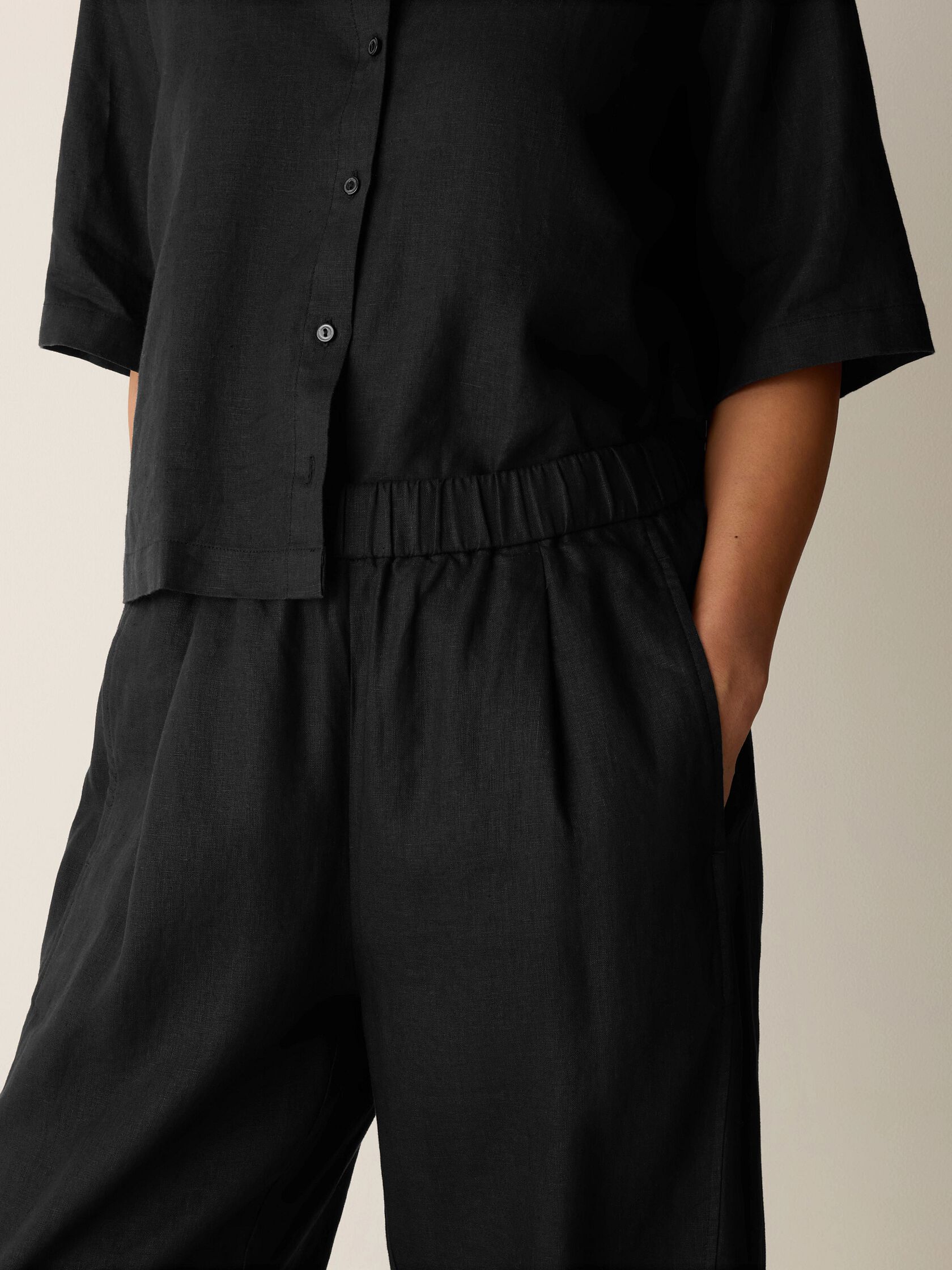 Organic Linen Pleated Lantern Pant