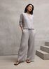 Striped Organic Cotton Gauze Wide-Leg Pant