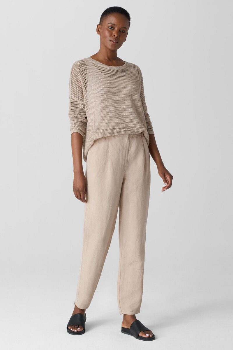 eileen fisher silk crepe cigarette pants Straight Ankle - Ivory In our signature Silk Georgette Crepe Eileen Fisher High Waisted Wide