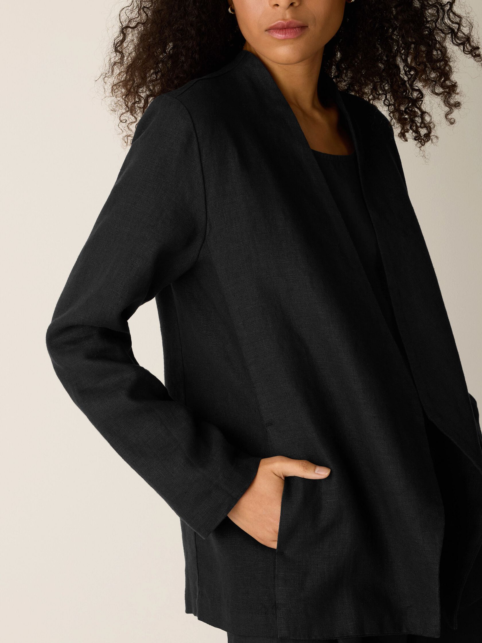 Heavy Organic Linen Angled Jacket