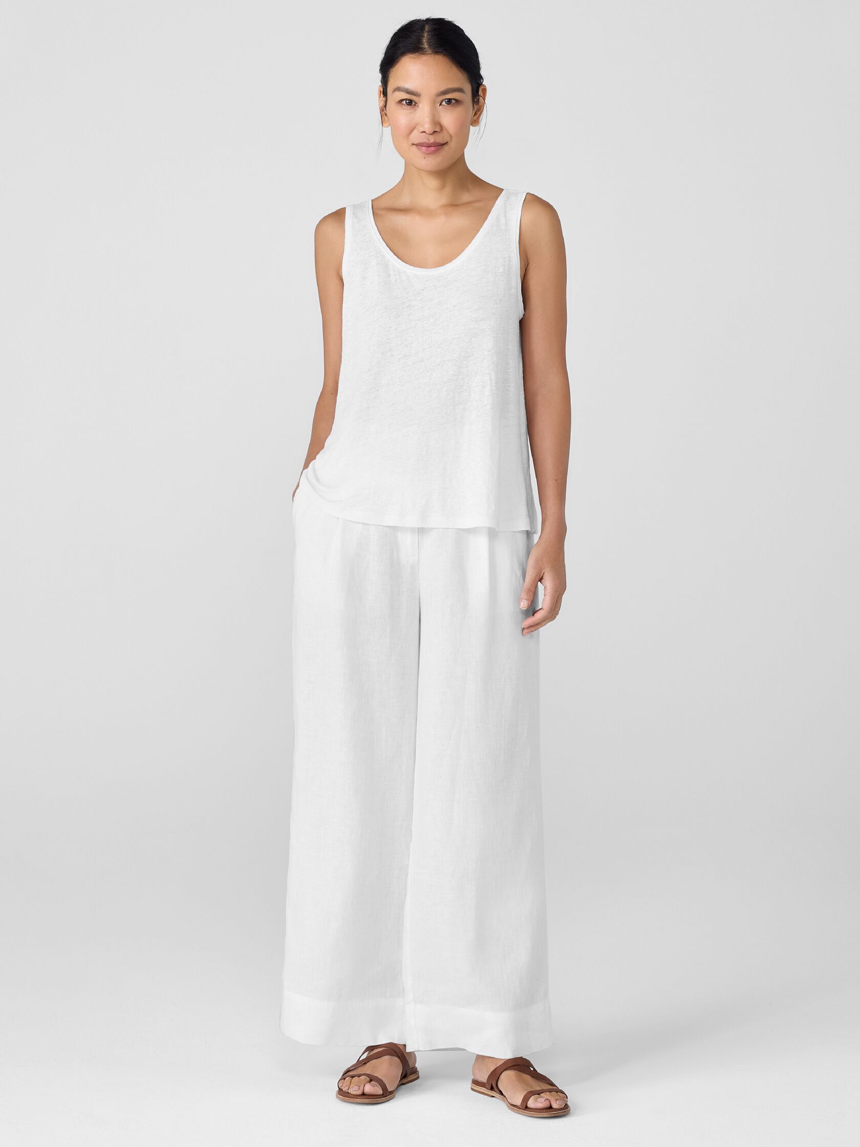 Organic Linen Jersey Scoop Neck Tank