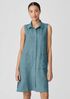 Washed Organic Linen Délavé Sleeveless Shirtdress