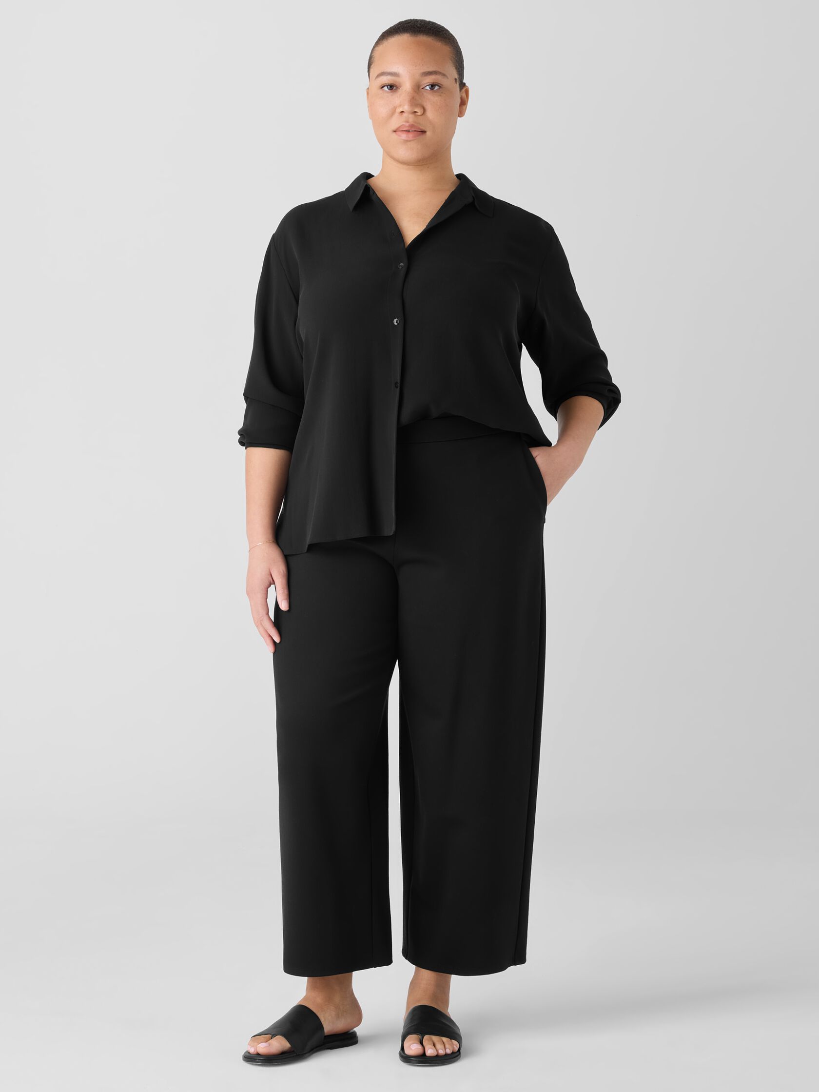 Washable Flex Ponte Wide-Leg Pant