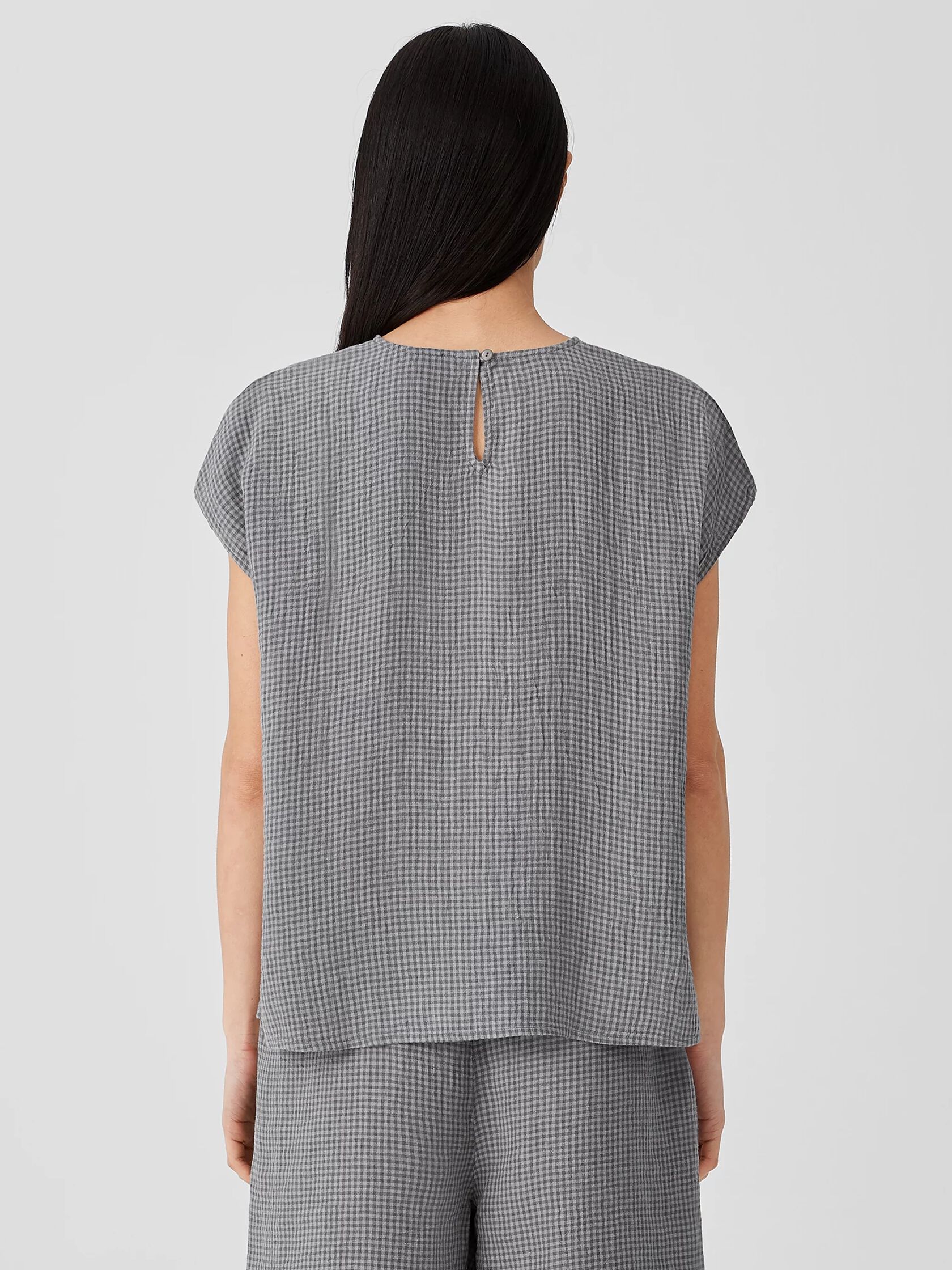 Puckered Organic Linen Square Top