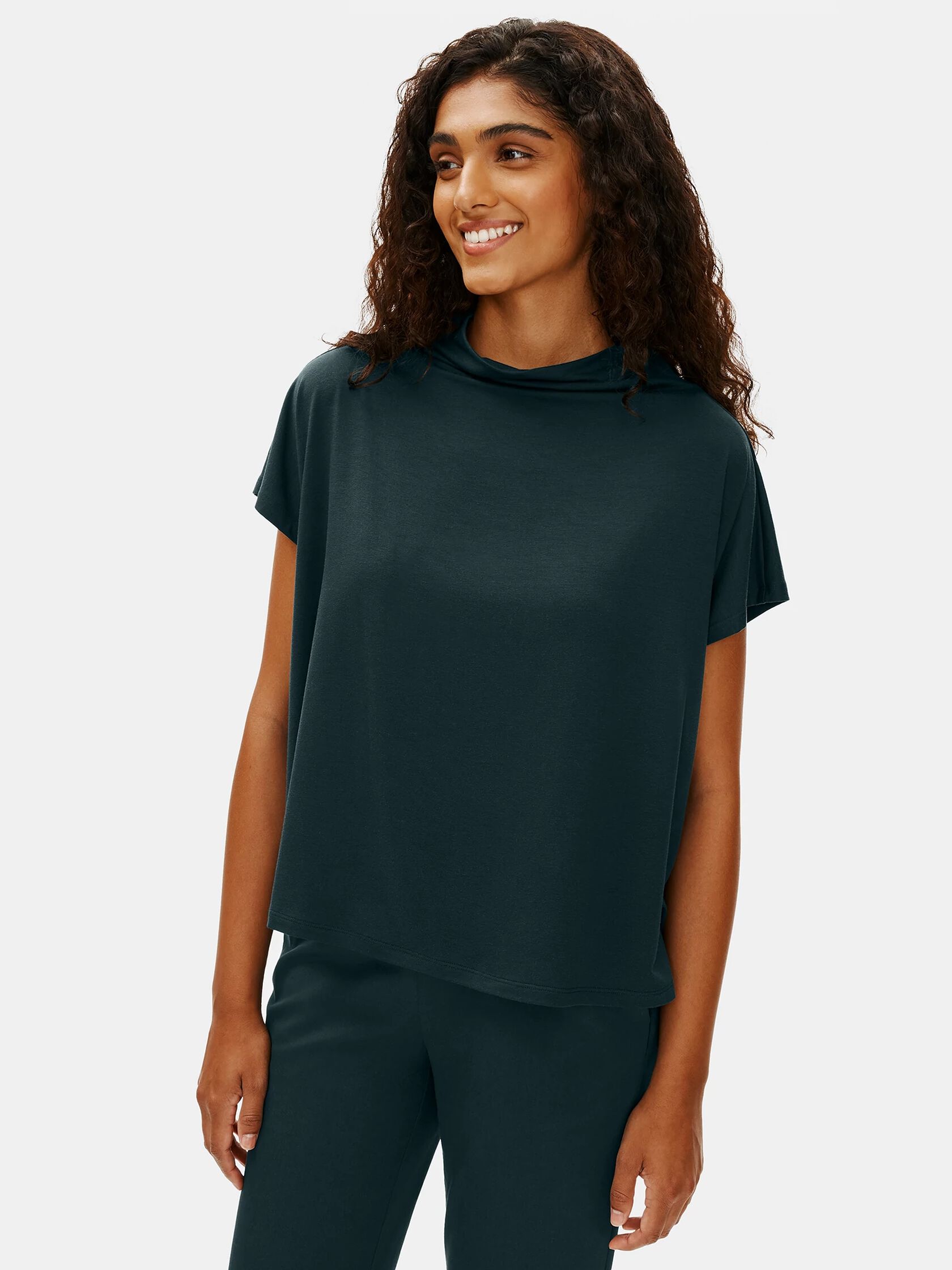 Fine Jersey Funnel Neck Top