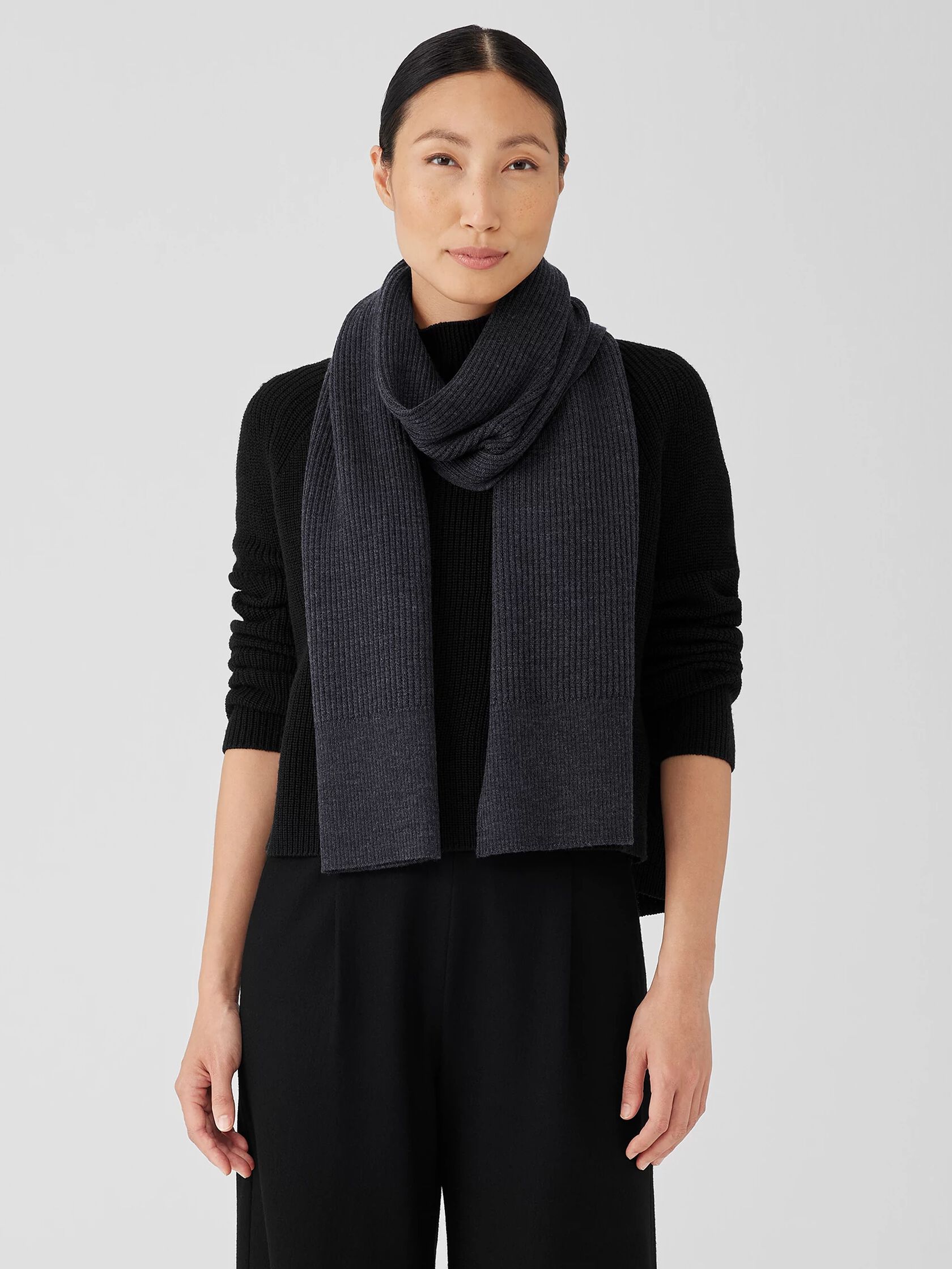 Merino Thermal Rib Scarf in Regenerative Wool