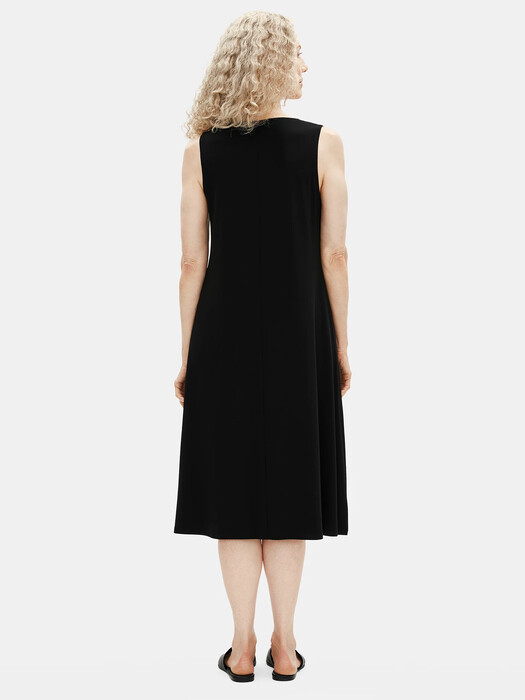 Viscose Jersey V-Neck Flare Dress | EILEEN FISHER Viscose Jersey V-Neck Flare Dress | EILEEN FISHER