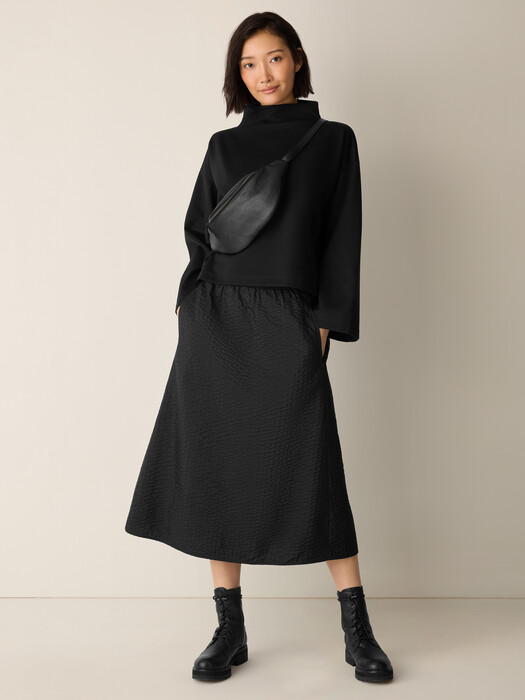 Lightweight Ponte Funnel Neck Top