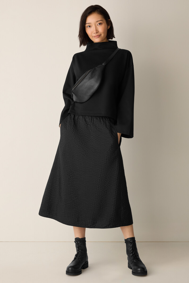 Lightweight Ponte Funnel Neck Top Lightweight Ponte Funnel Neck Top
