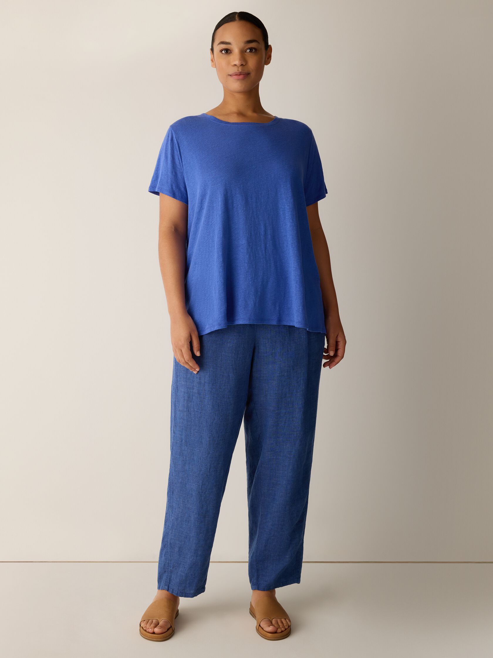 Organic Linen Jersey Crew Neck Tee