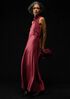 Stretch Silk Charmeuse Bias Cowl Neck Dress