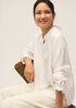 Silk Twill Band Collar Shirt