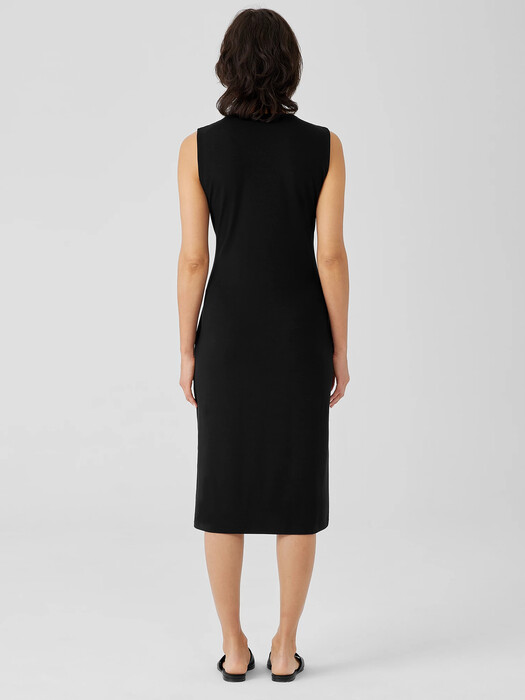 Stretch Jersey Knit Tie-Front Dress | EILEEN FISHER Stretch Jersey Knit Tie-Front Dress | EILEEN FISHER