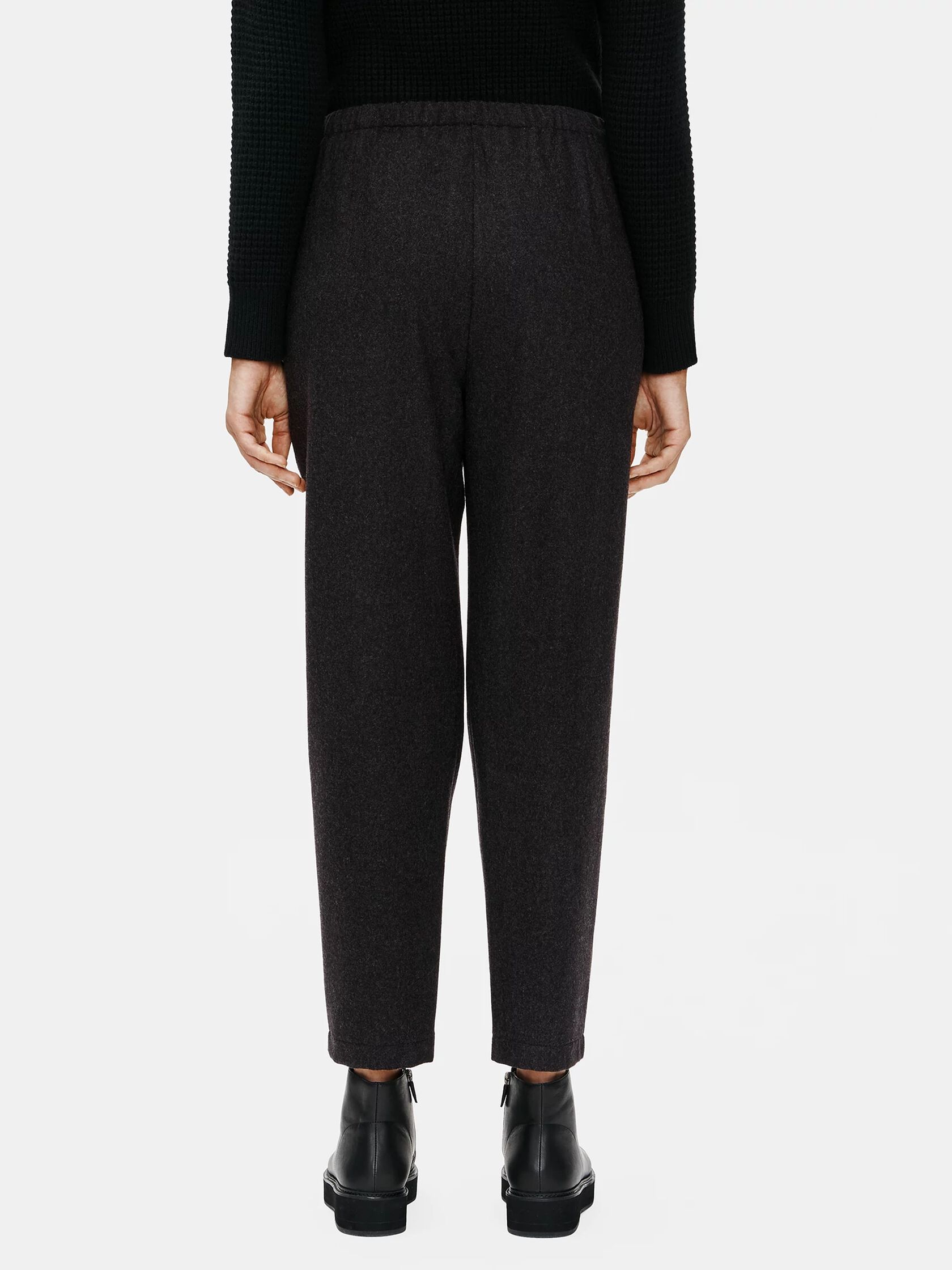 Soft Wool Flannel Tapered Ankle Pant