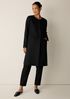 Textured Silk Weave Round Neck Coat