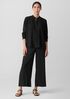 Woven Plissé Wide-Leg Pant