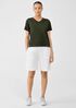 Organic Cotton Hazy Slub V-Neck Tee