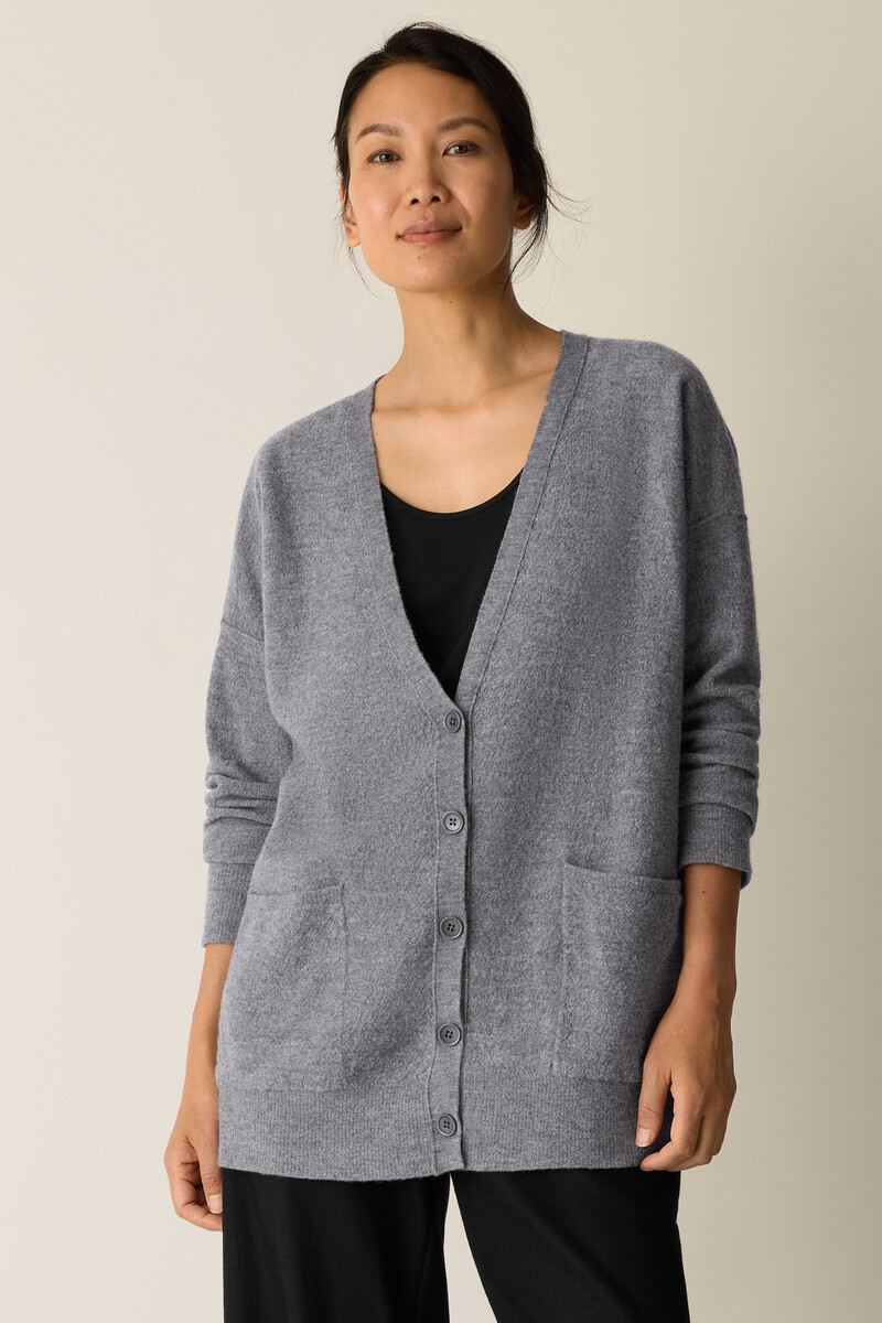 Fine Felted Wool Long Cardigan in Regenerative Wool Fine Felted Wool Long Cardigan in Regenerative Wool