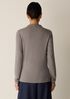 M&eacute;lange Sheer Cotton Blend Knit Funnel Neck Top