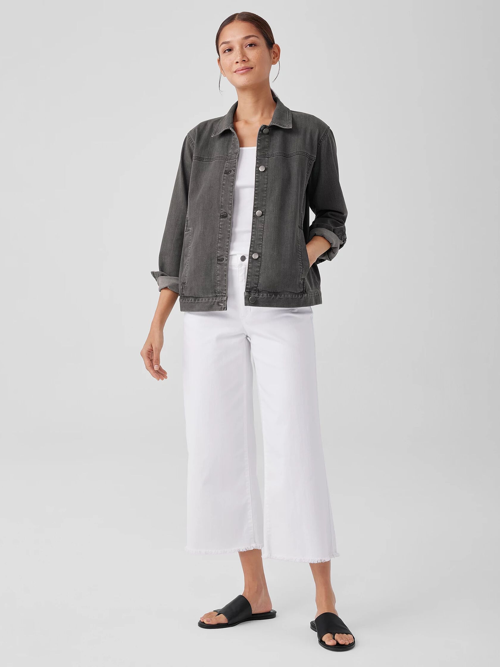 Organic Cotton Stretch Classic Collar Jacket | EILEEN FISHER