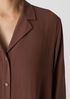 Silk Georgette Crepe Notch Collar Shirtdress
