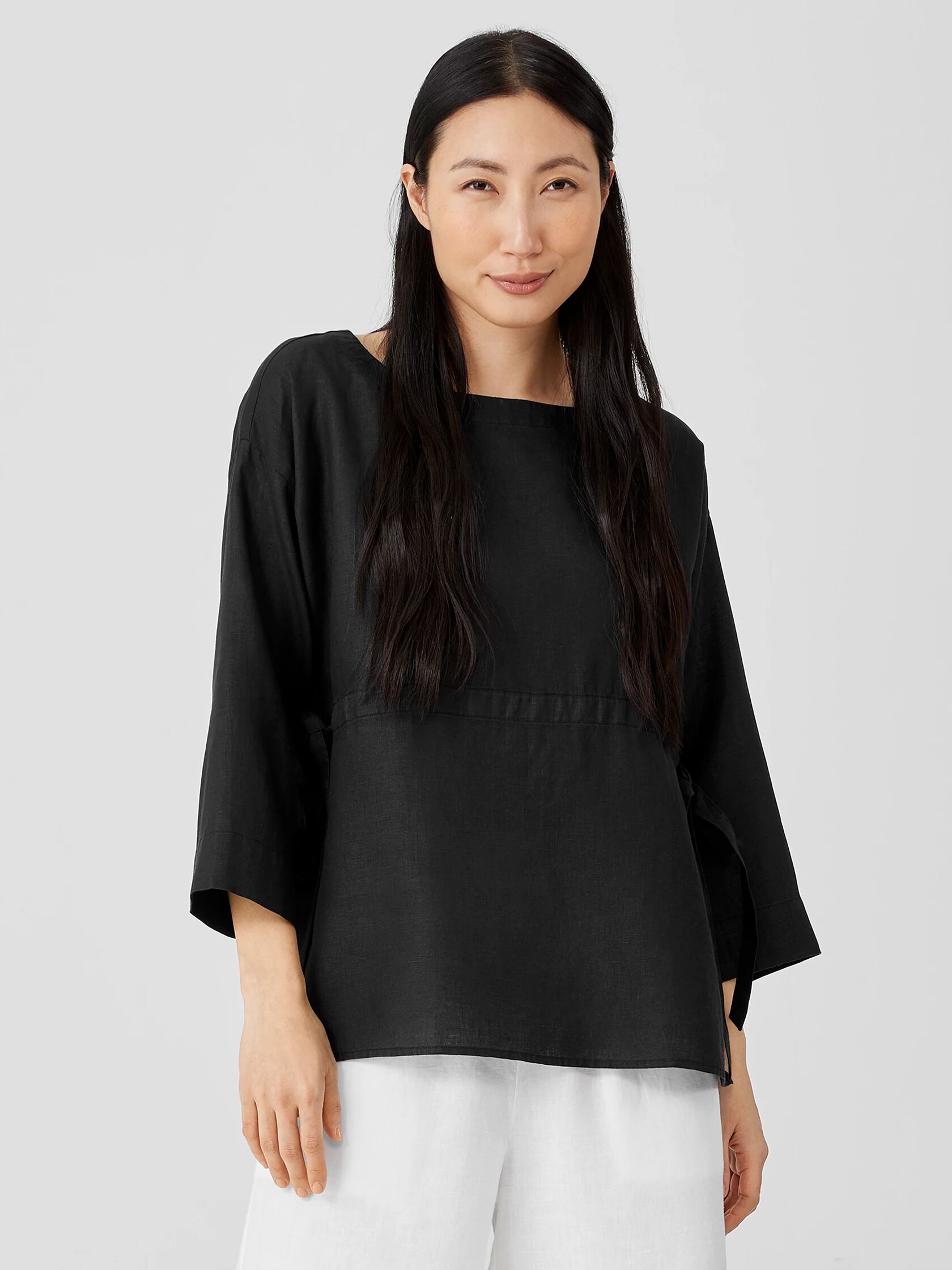 Organic Handkerchief Linen Bateau Neck Top