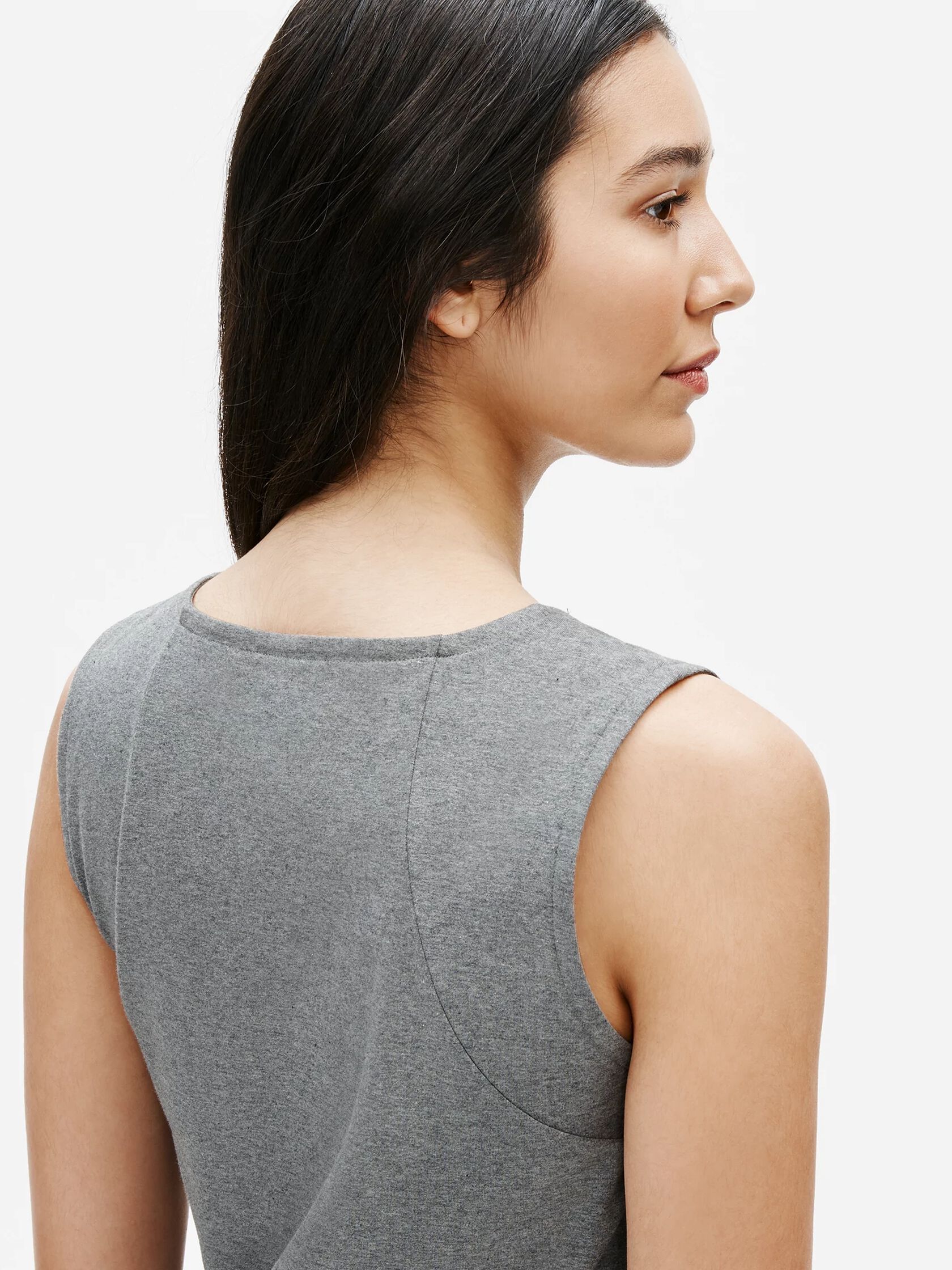 Heathered Organic Cotton Stretch Lantern Dress
