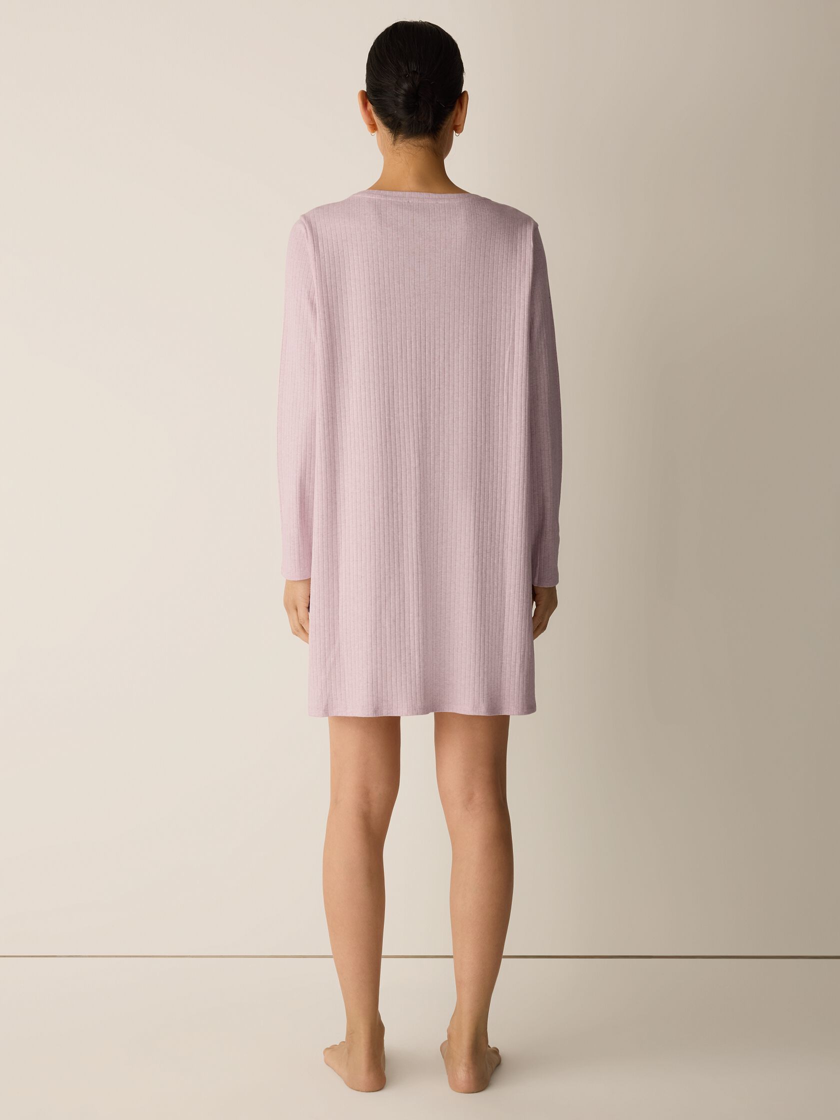 Organic Cotton Rib V-Neck Sleep Dress