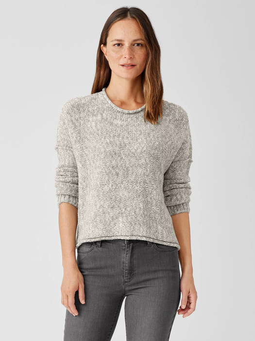 Peruvian Organic Cotton Crimp Crew Neck Top