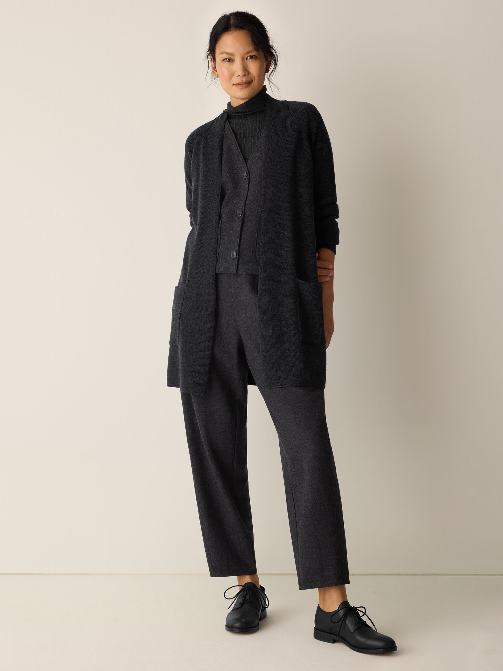 Merino Long Cardigan in Regenerative Wool
